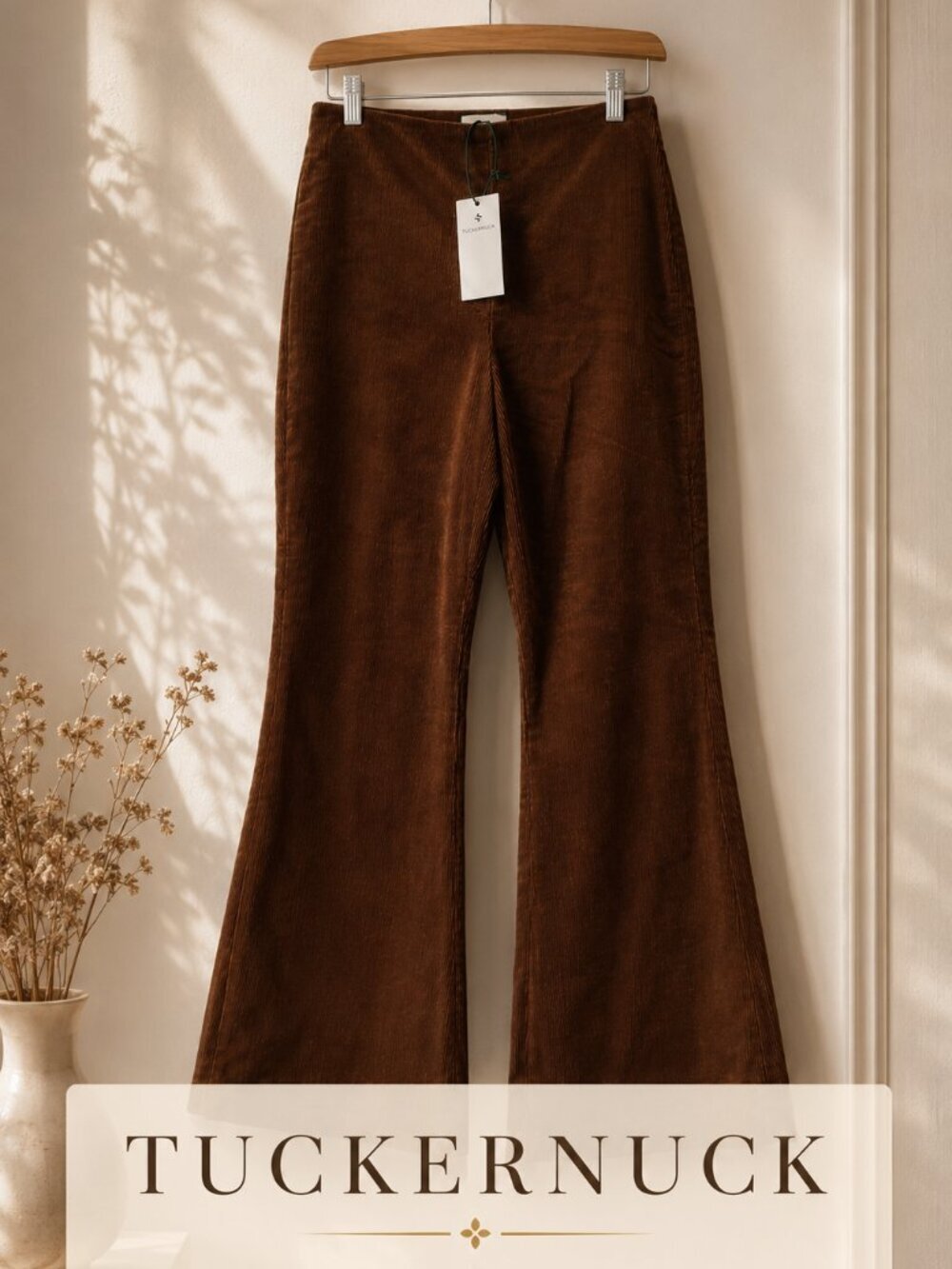 Tuckernuck Brown Corduroy Flare Pants Size Small NWT